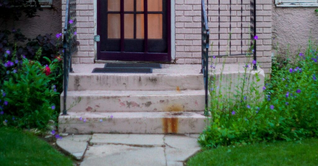 Uneven front porch steps