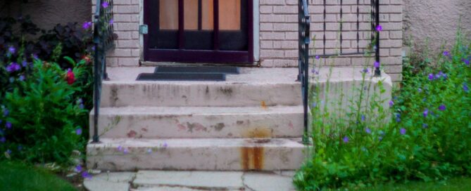 Uneven front porch steps